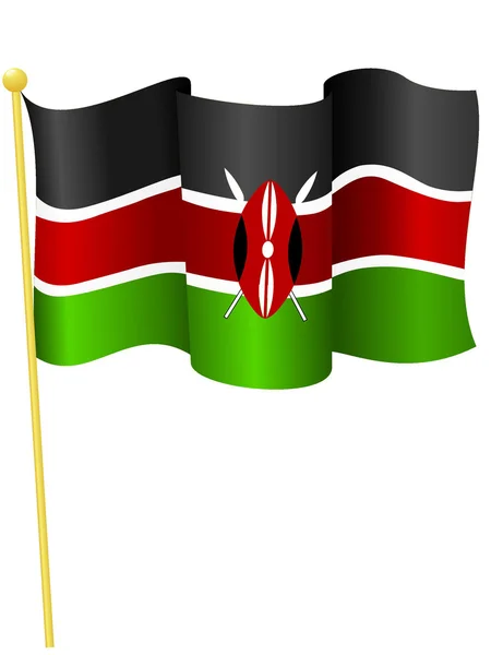 Vektoros illusztráció a lobogó, Kenya — Stock Vector