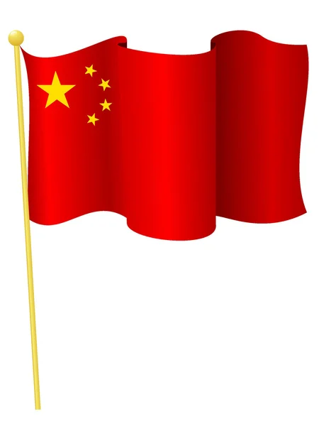 Illustrazione vettoriale della bandiera Cina — Vettoriale Stock