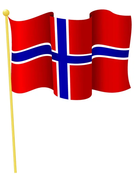 Vektor illustration av flaggan Norge — Stock vektor