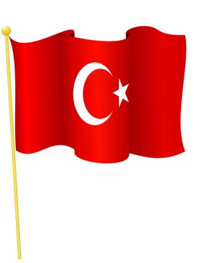 Vector illustration of the flag Turkey clipart