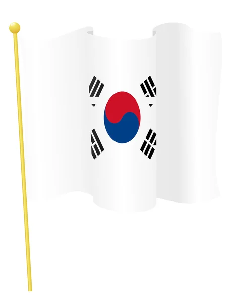 Vector illustration of the flag Republic of Korea — Stock Vector