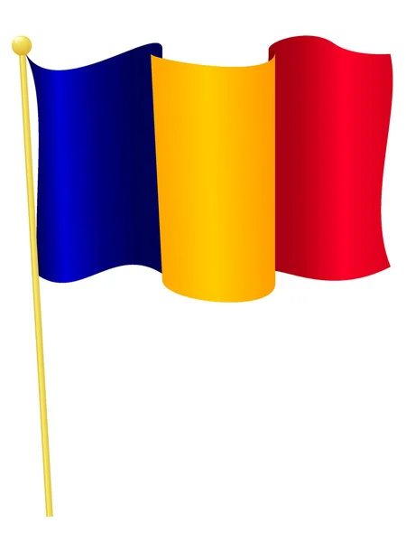 Ilustração vetorial da bandeira Roménia — Vetor de Stock