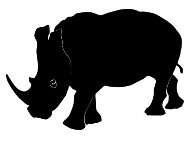 Vector illustration of a rhinoceros clipart