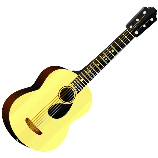 Ilustração vetorial de uma guitarra acústica — Vetor de Stock
