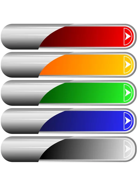 Conjunto de botões longos de cor 6 —  Vetores de Stock