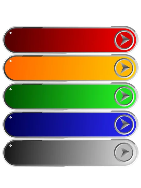 Renk uzun 5 düğme kümesi — Stok Vektör