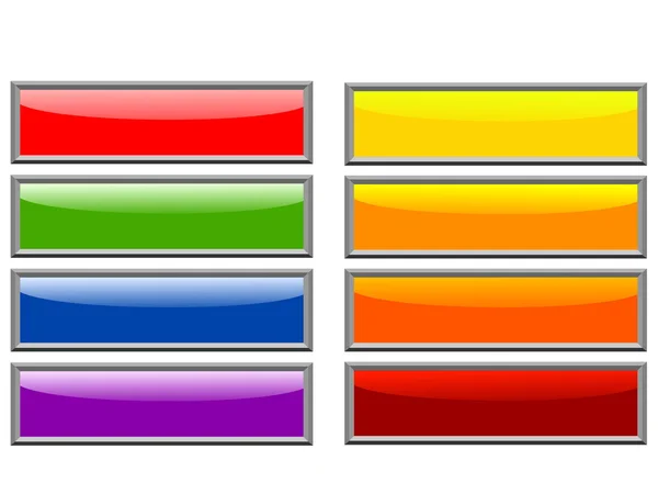 Zestaw kolorowych przycisków długi 8 — Wektor stockowy