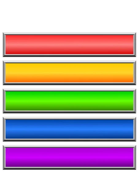 Sada barevných dlouhá tlačítka 7 — Stockový vektor