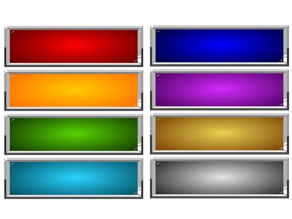 Renk uzun düğme 9 kümesi — Stok Vektör