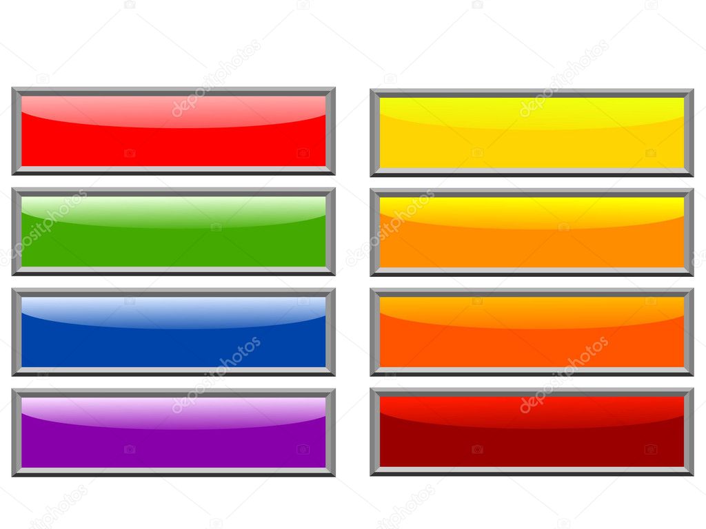 Set of color long buttons 8