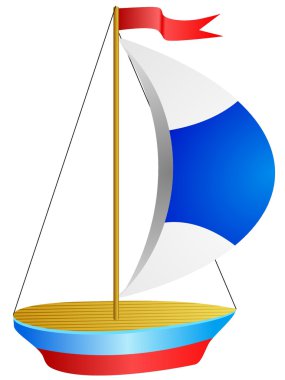 Vector illustration of Small ship clipart