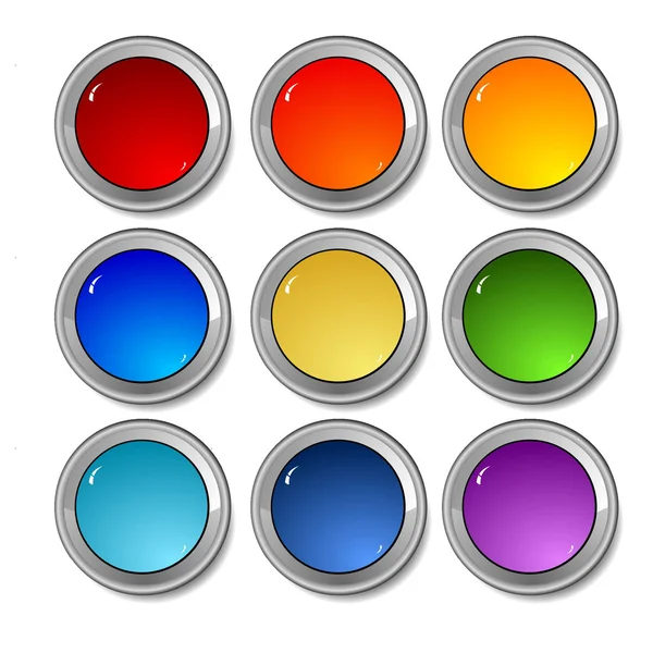 Zestaw kolorowych przycisków wektor — Wektor stockowy