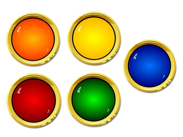 5 renk düğme kümesi — Stok Vektör