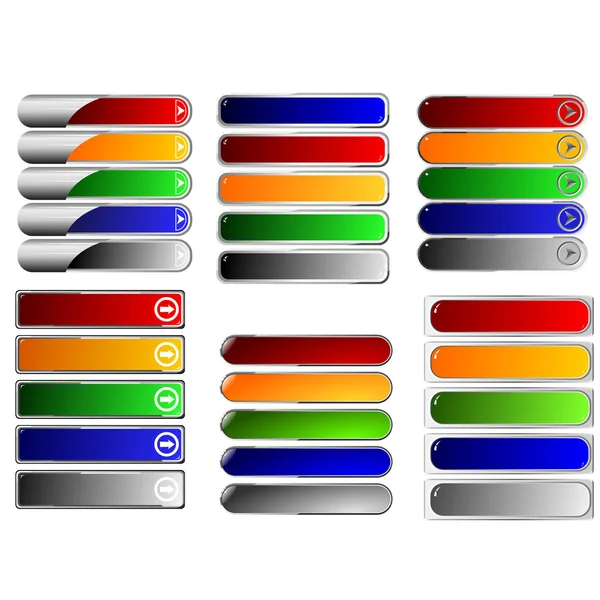 6 renk düğme kümesi — Stok Vektör