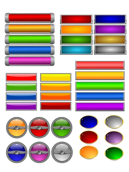 7 renk düğme kümesi — Stok Vektör