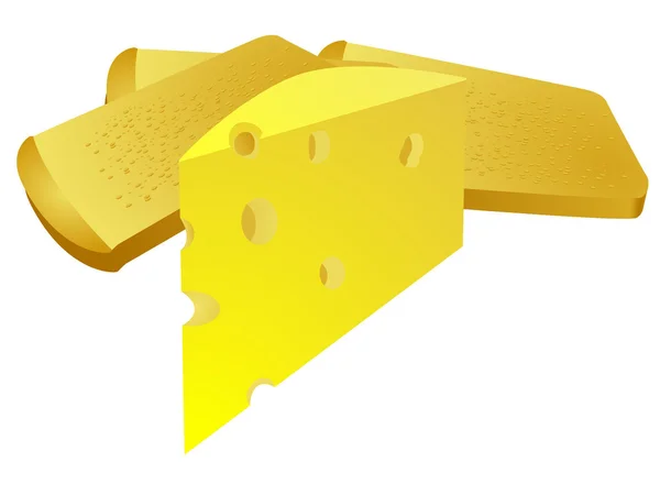 Τυρί και ψωμί — Διανυσματικό Αρχείο