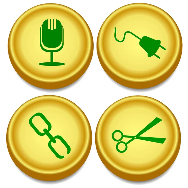 Golden buttons — Stock Vector