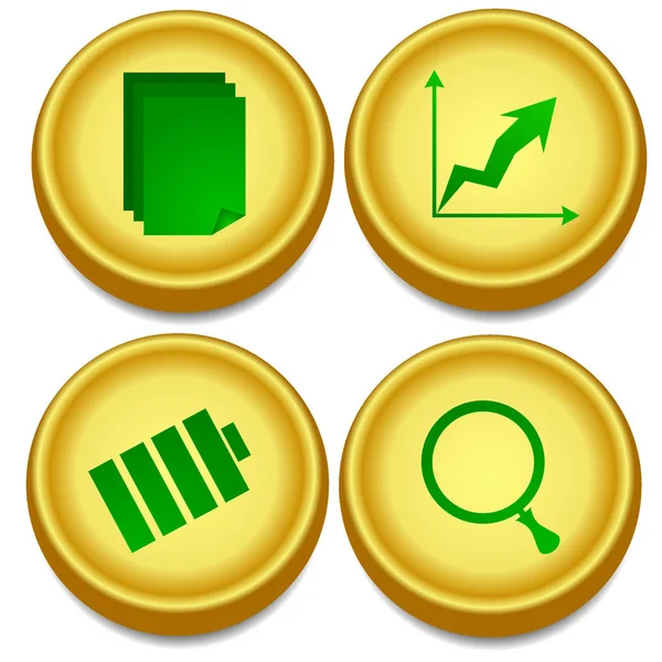 Εικονογράφηση φορέας χρυσά κουμπιά — Διανυσματικό Αρχείο