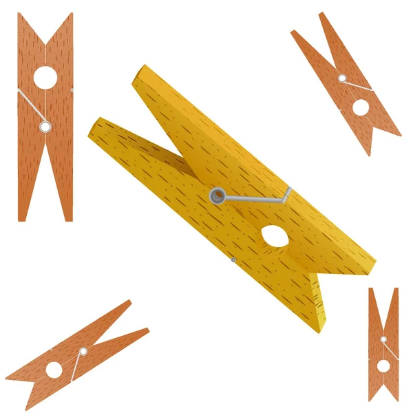 Vector illustration of Clothespin — Stock Vector