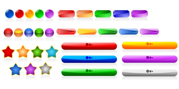 Zbiór kolorowych przycisków — Wektor stockowy
