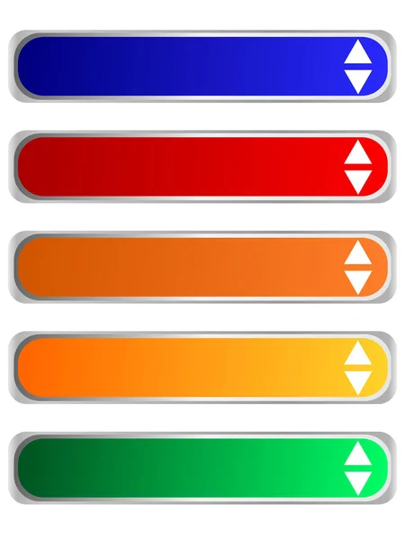 Botones de color con icono de descarga — Vector de stock