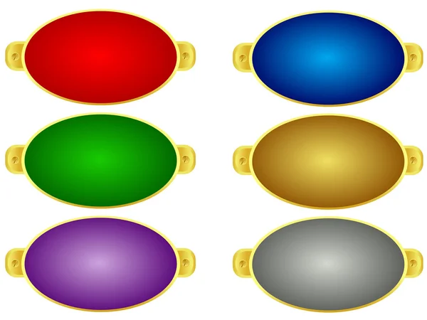 Boutons ovales brillants originaux. Vecteur . — Image vectorielle