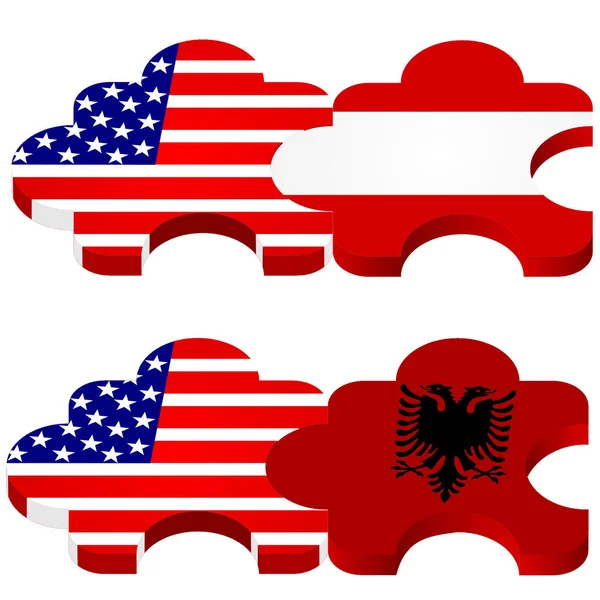 Puzzle vectoriel avec symbolique nationale des États-Unis Amérique , — Image vectorielle