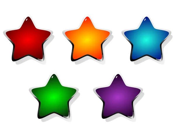 Illustration vectorielle des étoiles colorées — Image vectorielle