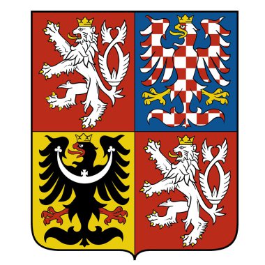 Vector image of the national emblem of the Czech clipart