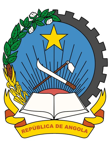 O brasão nacional de armas de Angola — Vetor de Stock