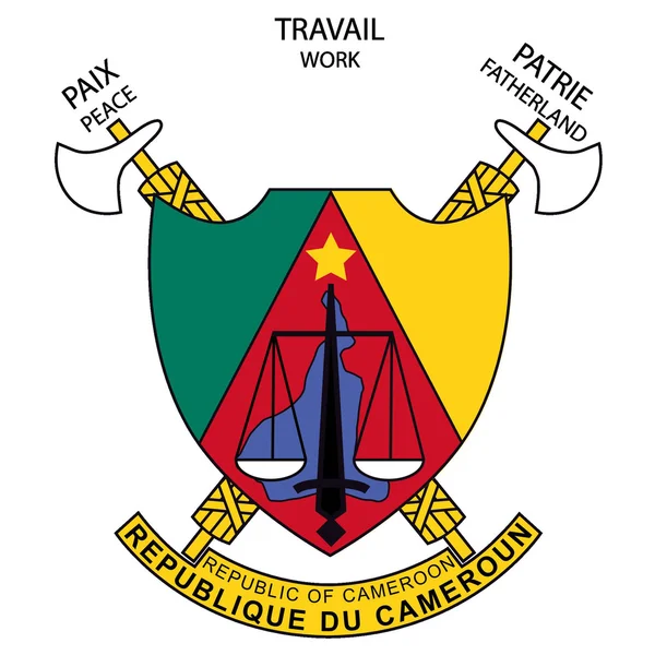 Vektorbild des Nationalwappens von Kamerun — Stockvektor