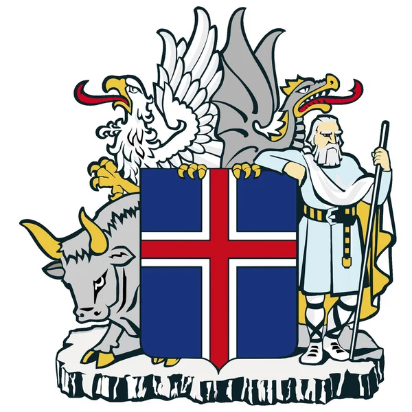 Imagem vetorial do brasão de armas nacional da Islândia —  Vetores de Stock