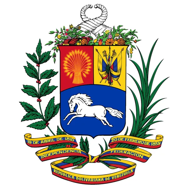 Vector coat of arms of Venezuel — Stock Vector