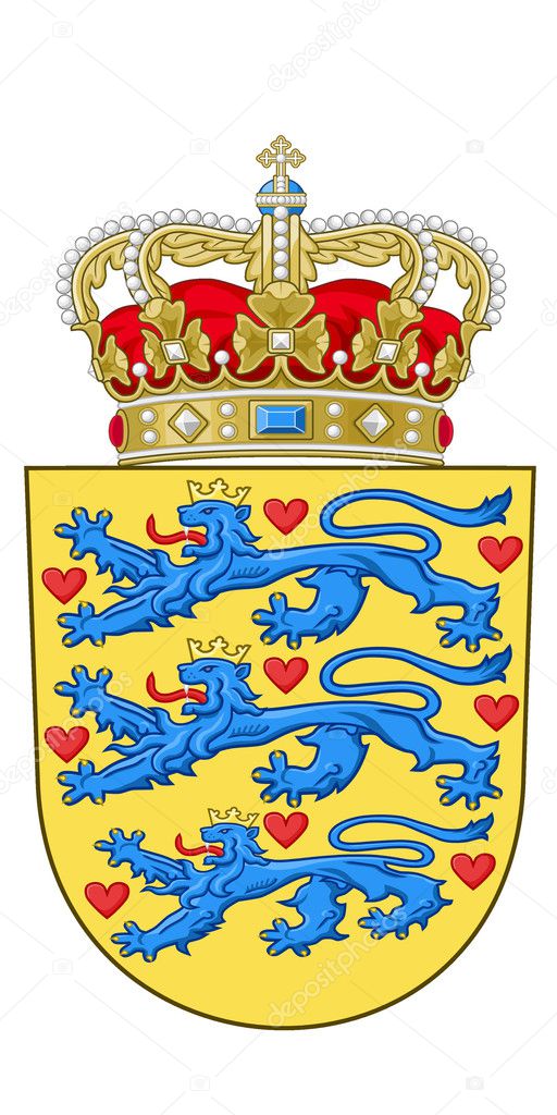 Vector image of the national emblem of Denmark