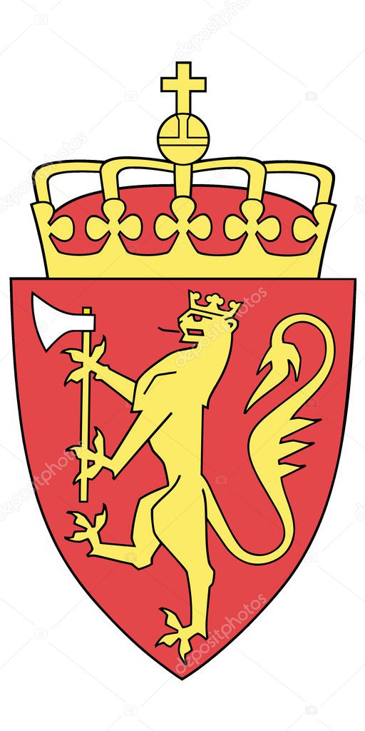 Vector national coat of arms of Norway