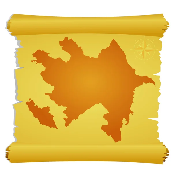 Parchemin vectoriel avec une silhouette de l'Azerbaïdjan — Image vectorielle