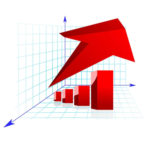 Diagram barev s červenou šipkou — Stockový vektor