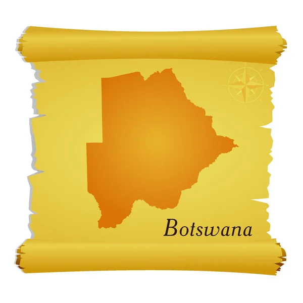 Pergamino vectorial con silueta de Botswana — Archivo Imágenes Vectoriales