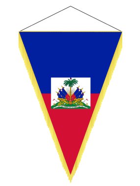 Vector pennant with the national flag of Haiti clipart