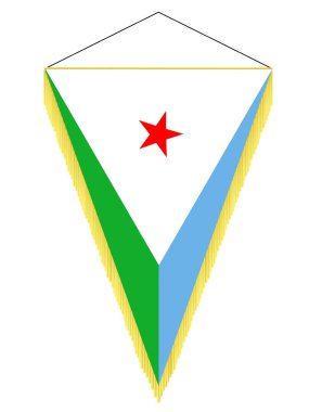 Vector image of a pennant with the national flag of Djibouti clipart