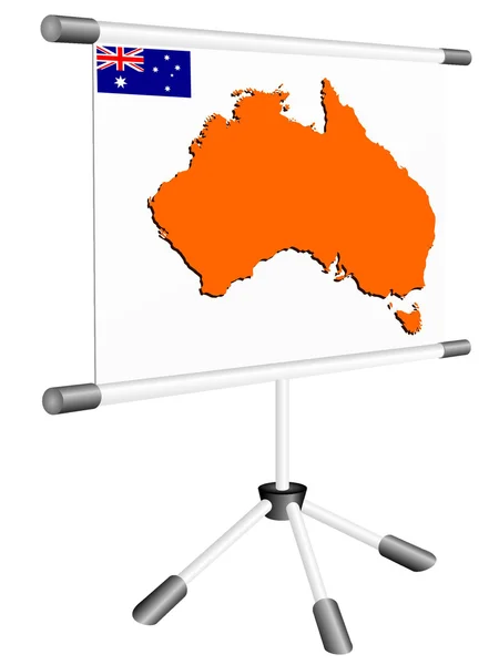 Vektoranzeige mit einer Silhouettenkarte von Australien — Stockvektor