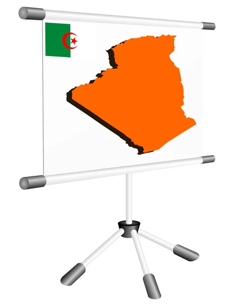 Vector display met een silhouet kaart van Algerije — Stockvector