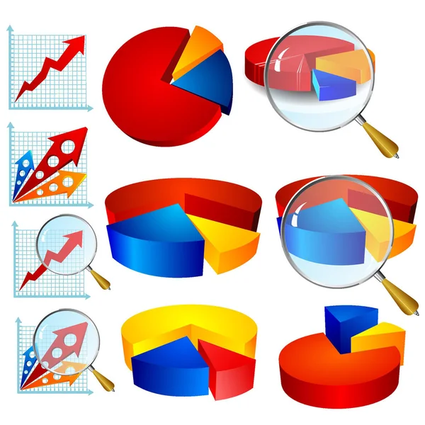 Raccolta vettoriale di diagrammi colorati per le imprese — Vettoriale Stock
