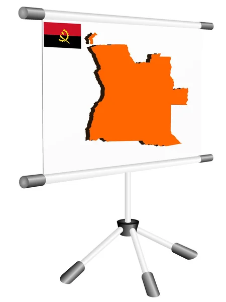 Vektoranzeige mit einer Silhouettenkarte von Angola — Stockvektor
