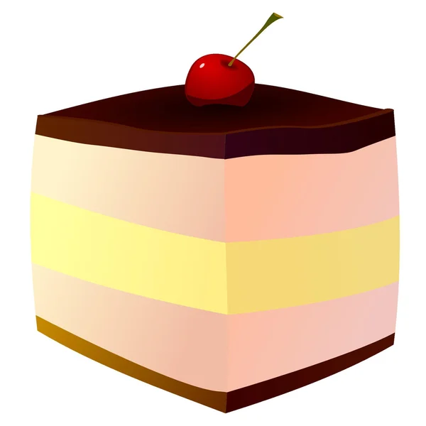 Cake with cherries. vector — Stock Vector