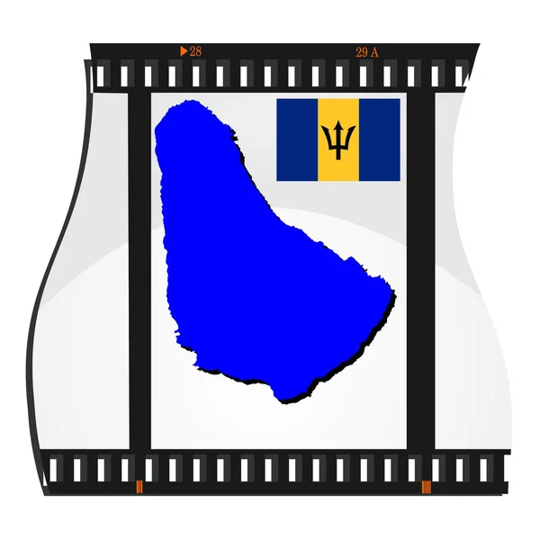 Filmopnamen met een nationale kaart van Barbados — Stockvector