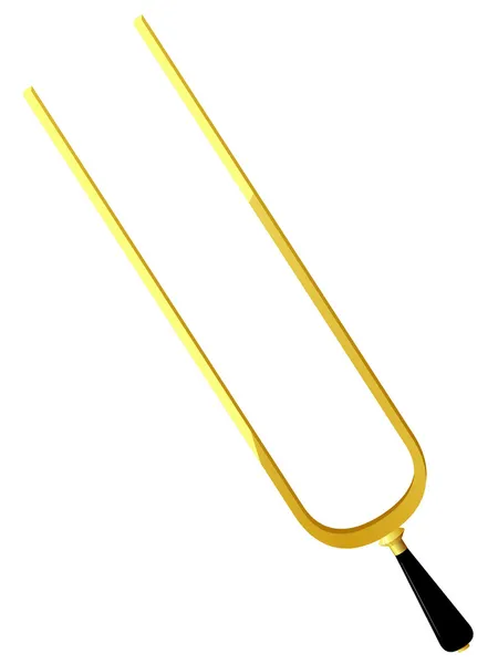Tenedor de afinación de oro. vector — Vector de stock