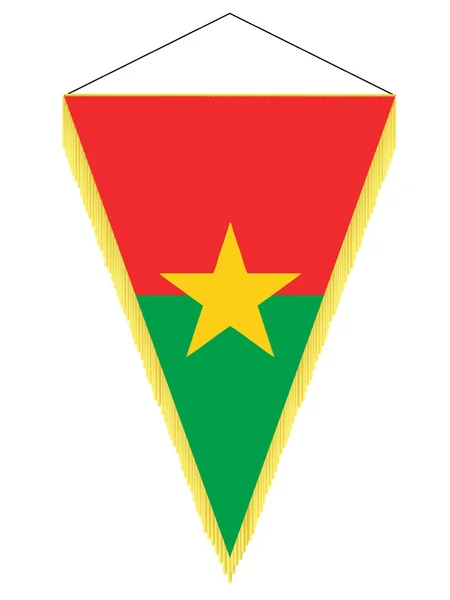 Image vectorielle d'un fanion avec le drapeau national du Burkina Faso — Image vectorielle