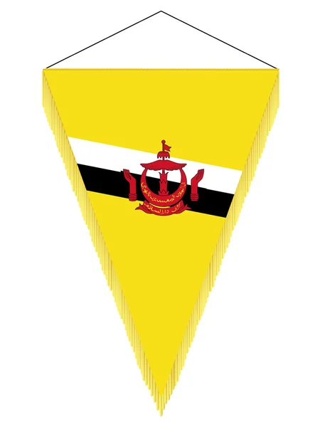 Vector image of a pennant with the national flag of Brunei — Stock Vector