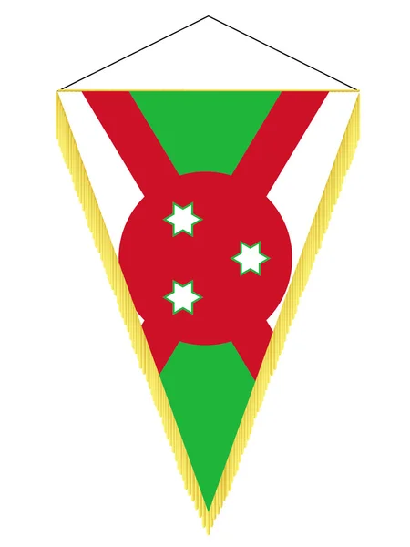 Vector afbeelding van een wimpel met de nationale vlag van burundi — Stockvector